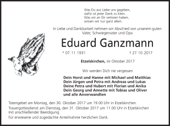Anzeige von Eduard Ganzmann von MGO