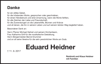Anzeige von Eduard Heidner von MGO