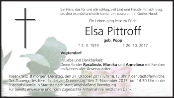 Anzeige von Elsa Pittroff von MGO