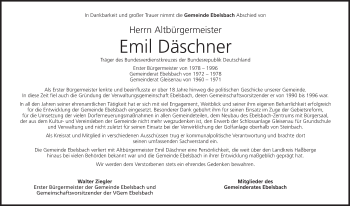 Anzeige von Emil Däschner von MGO
