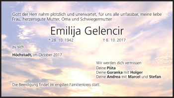 Anzeige von Emilija Gelencir von MGO