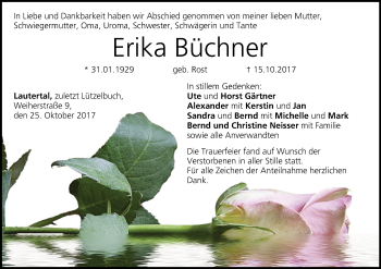 Anzeige von Erika Büchner von MGO