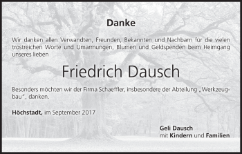 Anzeige von Friedrich Dausch von MGO