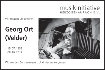 Anzeige von Georg Ort von MGO