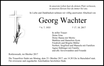 Anzeige von Georg Wachter von MGO