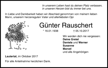 Anzeige von Günter Rauschert von MGO