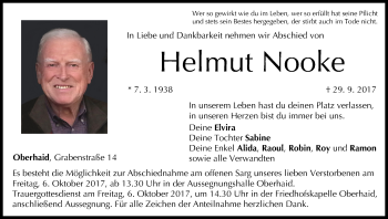 Anzeige von Helmut Nooke von MGO