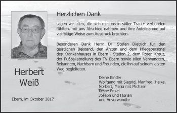 Anzeige von Herbert Weiß von MGO