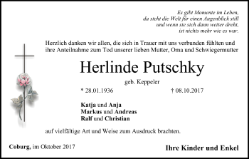 Anzeige von Herlinde Putschky von MGO