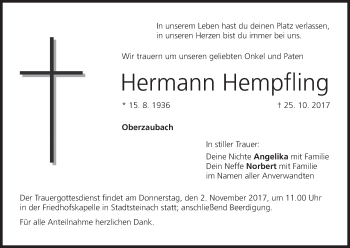 Anzeige von Hermann Hempfling von MGO