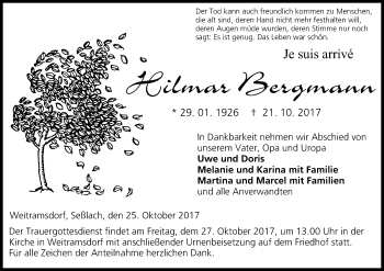 Anzeige von Hilmar Bergmann von MGO