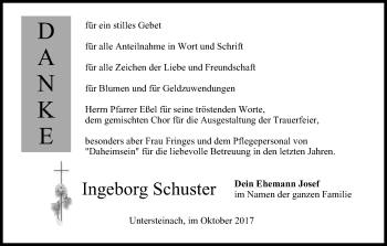 Anzeige von Ingeborg Schuster von MGO