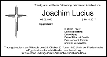 Anzeige von Joachim Lucius von MGO