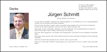 Anzeige von Jürgen Schmitt von MGO
