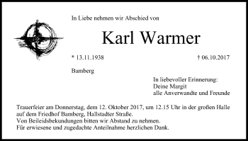 Anzeige von Karl Warmer von MGO