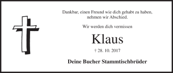 Anzeige von Klaus Berner von MGO