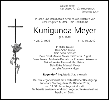 Anzeige von Kunigunda Meyer von MGO