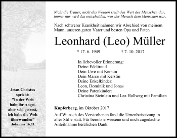 Anzeige von Leonhard  Müller von MGO
