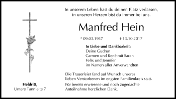Anzeige von Manfred Hein von MGO