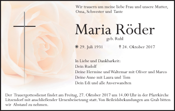 Anzeige von Maria Röder von MGO