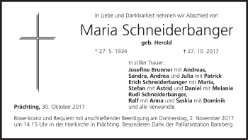 Anzeige von Maria Schneiderbanger von MGO