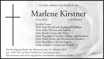 Anzeige von Marlene Kirstner von MGO