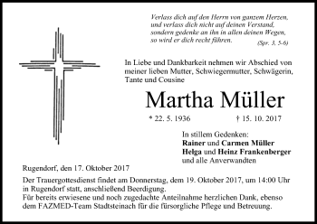 Anzeige von Martha Müller von MGO