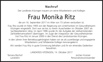 Anzeige von Monika Ritz von MGO