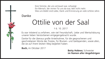 Anzeige von Ottilie von der Saal von MGO