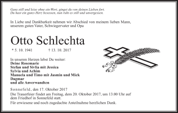 Anzeige von Otto Schlechta von MGO