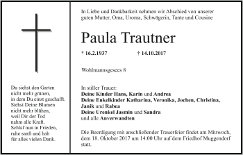 Anzeige von Paula Trautner von MGO