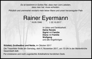 Anzeige von Rainer Eyermann von MGO
