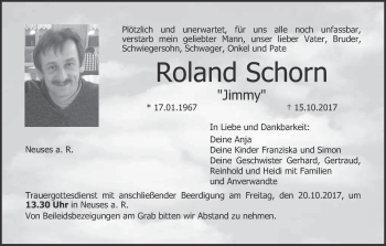 Anzeige von Roland Schorn von MGO
