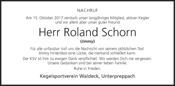 Anzeige von Roland Schorn von MGO