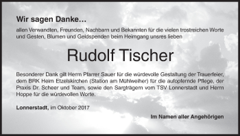 Anzeige von Rudolf Tischer von MGO
