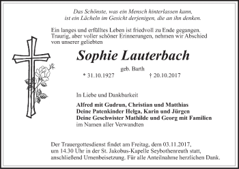 Anzeige von Sophie Lauterbach von MGO