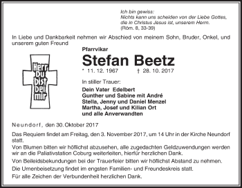 Anzeige von Stefan Beetz von MGO