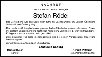 Anzeige von Stefan Rödel von MGO