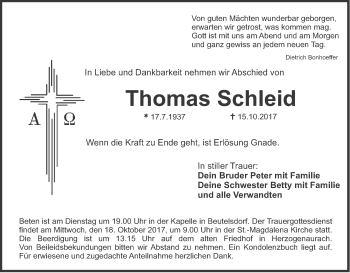 Anzeige von Thomas Schleid von MGO