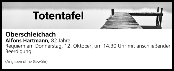 Anzeige von Totentafel vom 11.10.2017 von MGO
