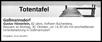 Anzeige von Totentafel vom 26.10.2017 von MGO