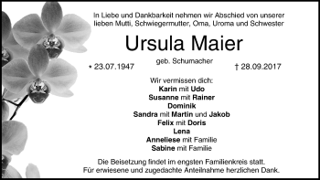 Anzeige von Ursula Maier von MGO