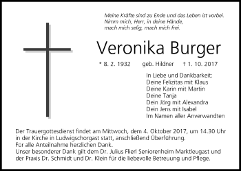 Anzeige von Veronika Burger von MGO