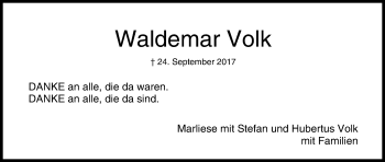 Anzeige von Waldemar Volk von MGO