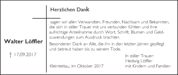 Anzeige von Walter Löffler von MGO