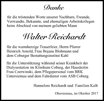 Anzeige von Walter Reichardt von MGO