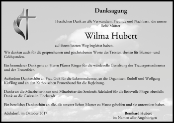 Anzeige von Wilma Hubert von MGO