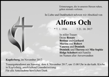 Anzeige von Alfons Och von MGO