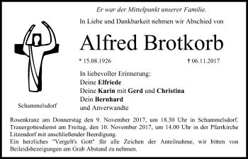 Anzeige von Alfred Brotkorb von MGO