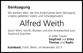 Anzeige von Alfred Weith von MGO